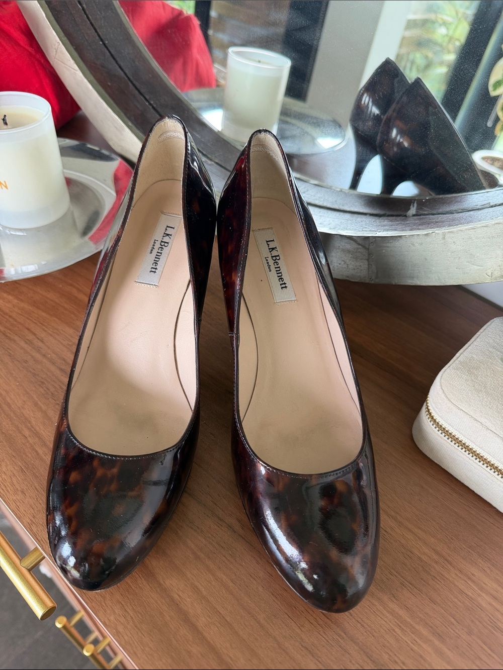 LK Bennett Sledge Tortoiseshell Patent Leather Pumps - Brown